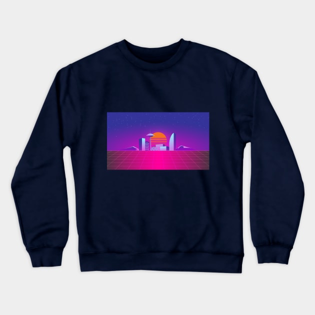 Synthwave 80's neon Crewneck Sweatshirt by RARA_AVIS